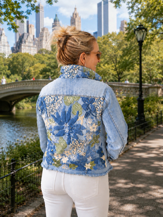 The Light Denim Jacket / Denim Sequins - Stacy Bradley Design