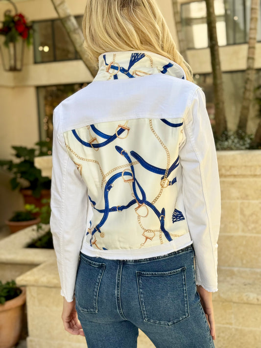 The White Denim Jacket / Gold Bit - Stacy Bradley Design