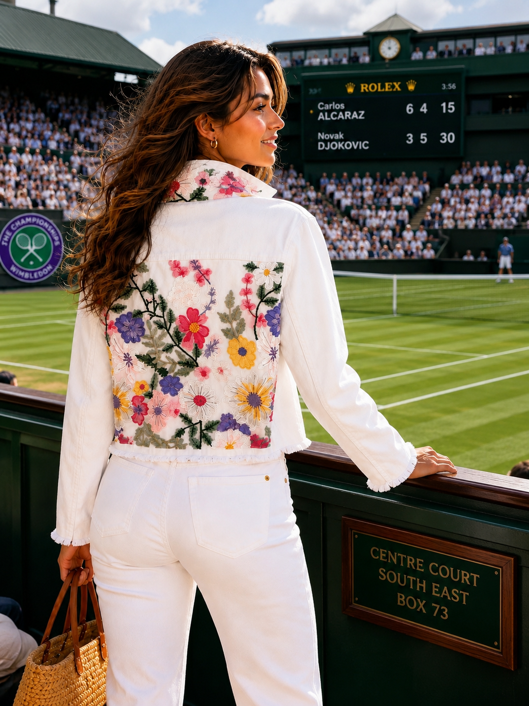 The White Denim Jacket / Petals & Lace