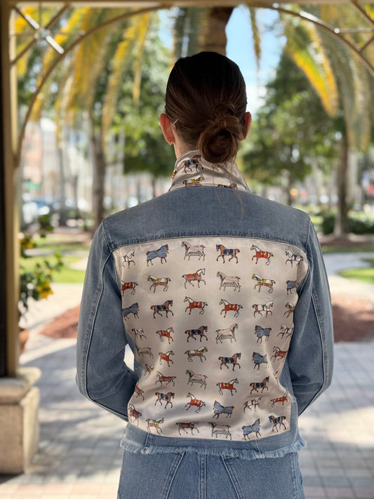 The Light Denim Jacket / Equine Elegance  / Pearl White