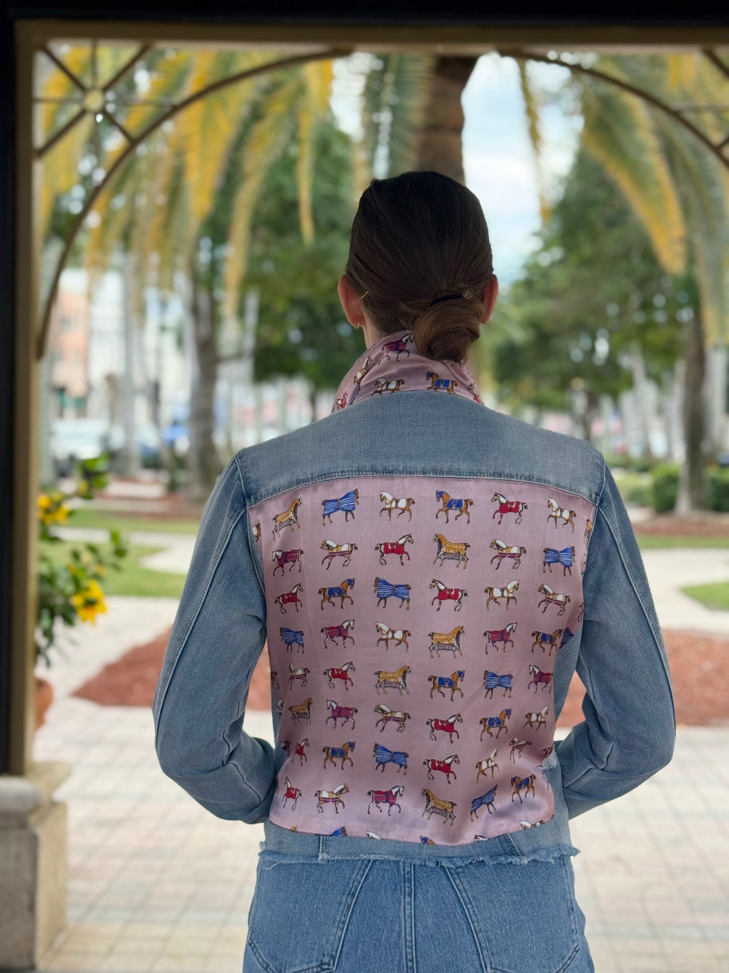 The Light Denim Jacket / Equine Elegance  / Soft Rose