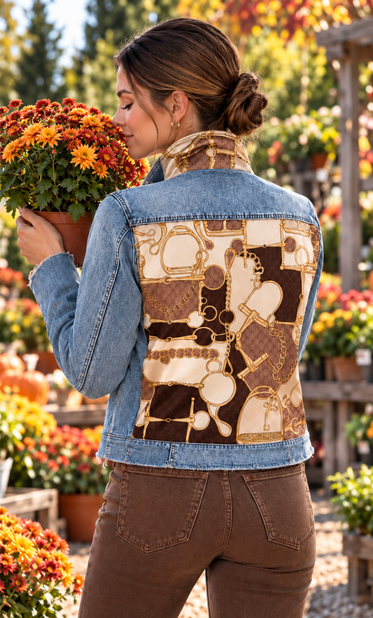 The Light Denim Jacket / Snaffle & Chains - Stacy Bradley Design