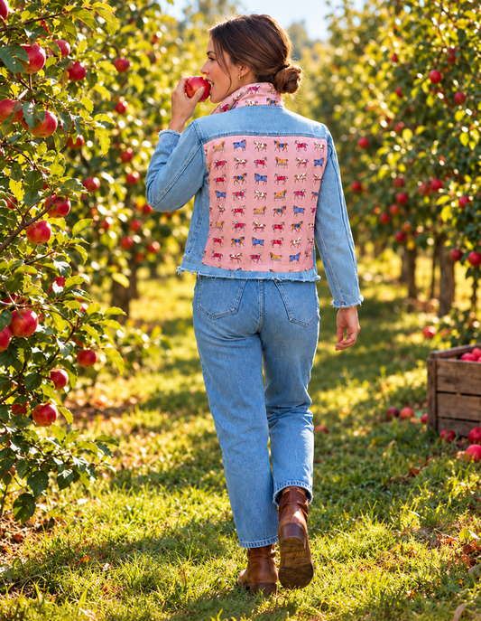 The Light Denim Jacket / Equine Elegance  / Soft Rose