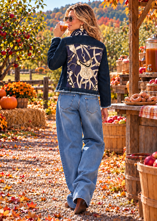 The Dark Denim Jacket / Silver Equestrian - Stacy Bradley Design