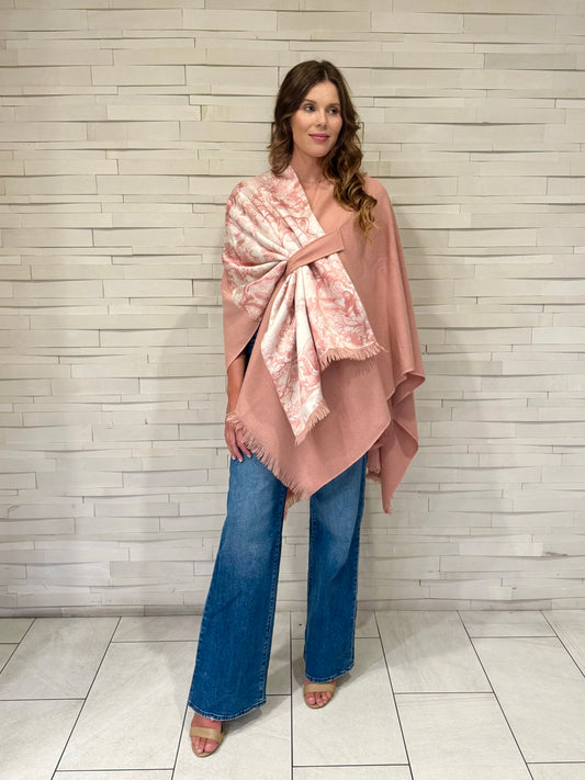 Pull Through Wrap / Pink Toile - Stacy Bradley Design