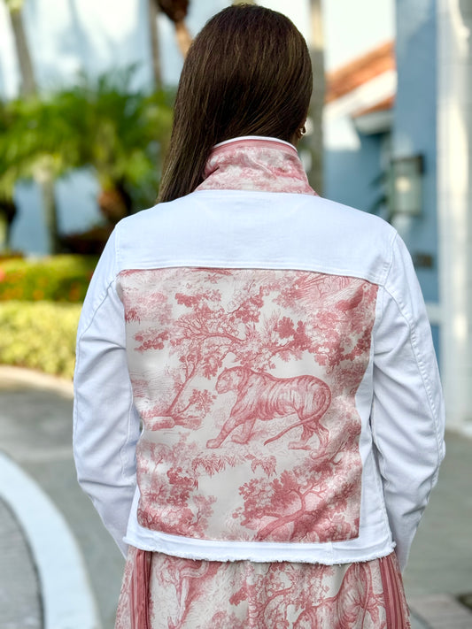 The White Denim Jacket / Pink Toile