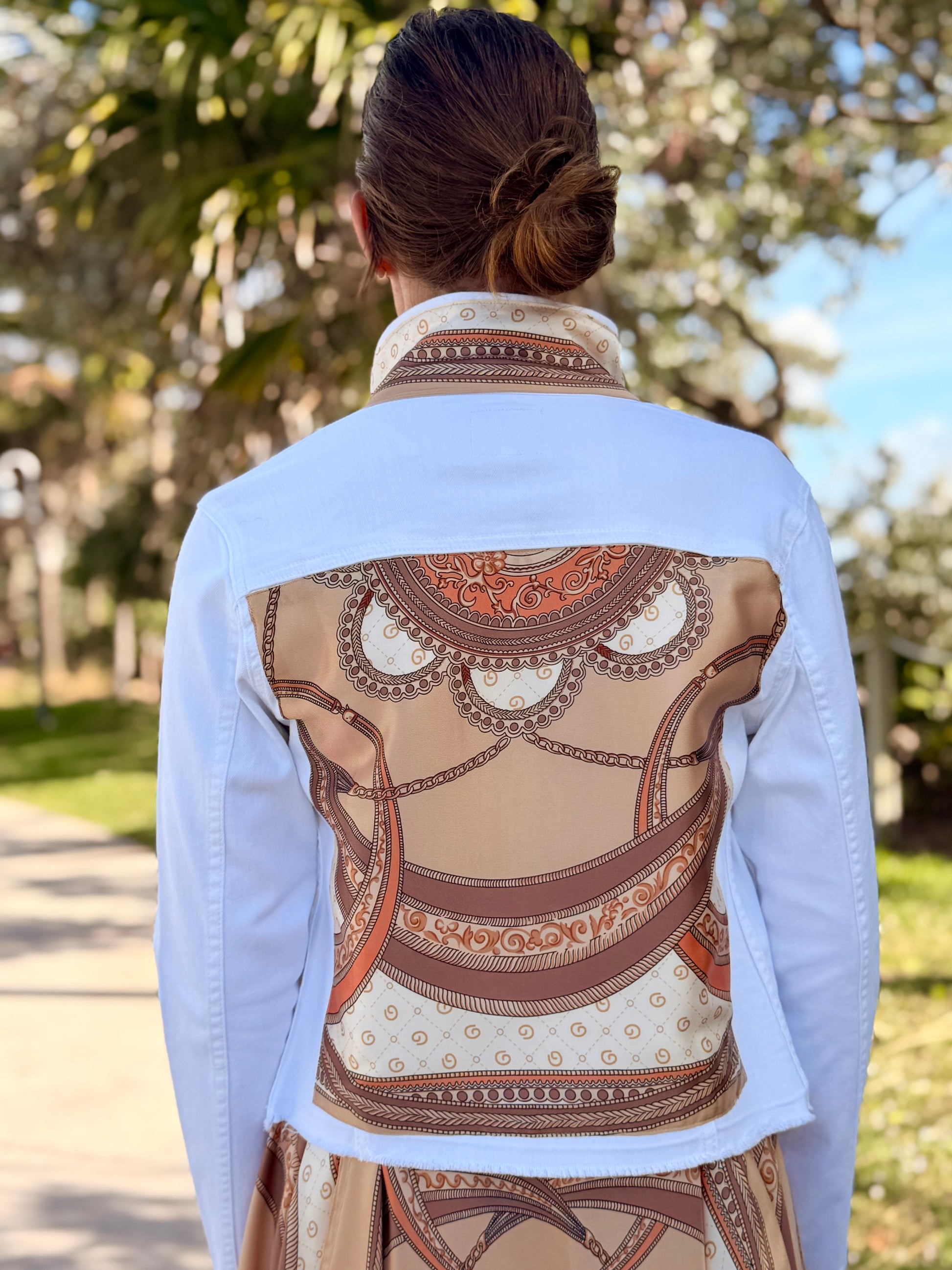 The White Denim Jacket / Beige Elegance - Stacy Bradley Design
