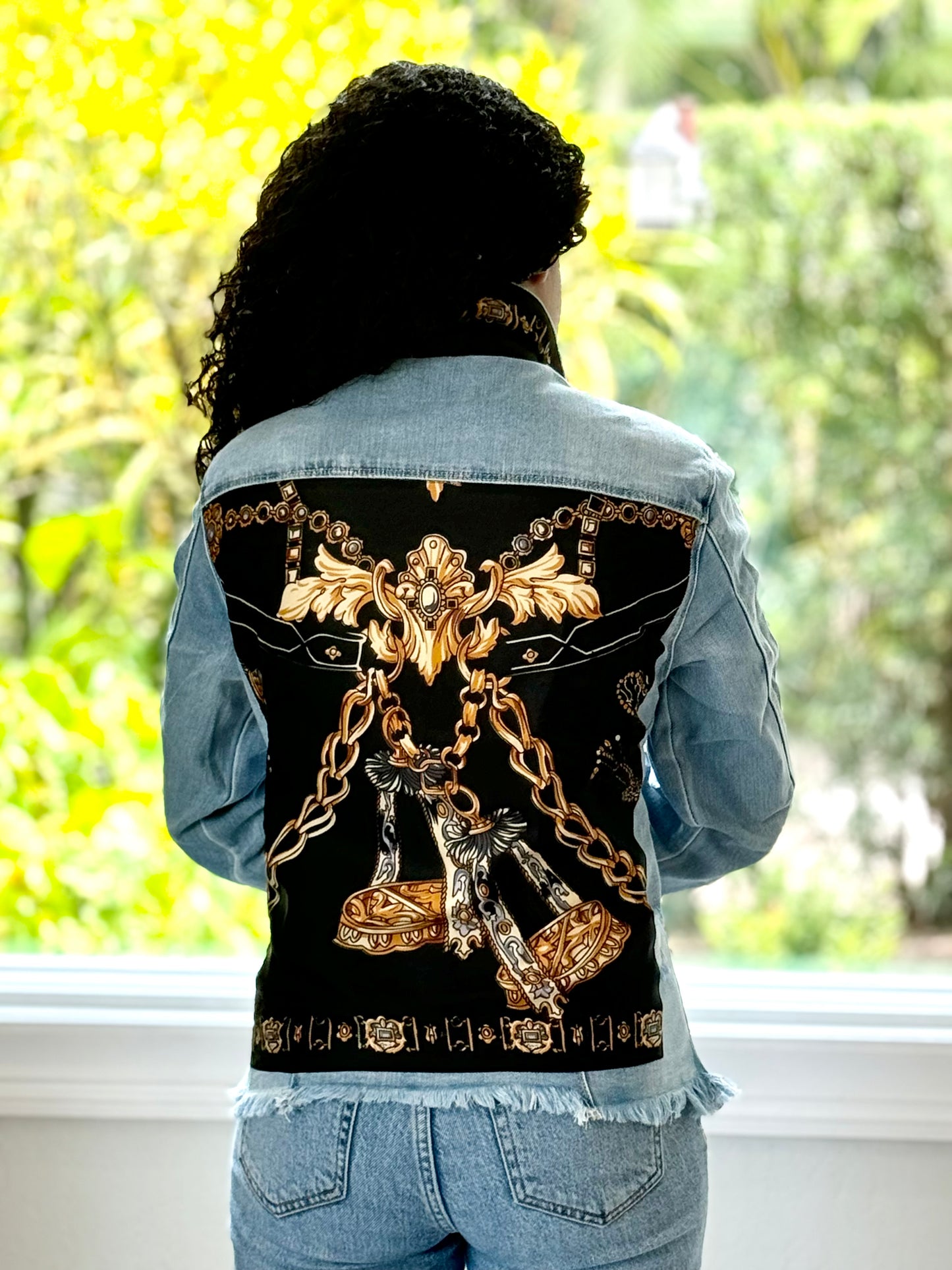 The Light Denim Jacket / Black and Gold