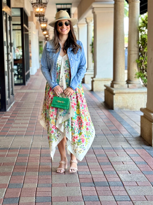 Silk Dress / Pink Bouquet