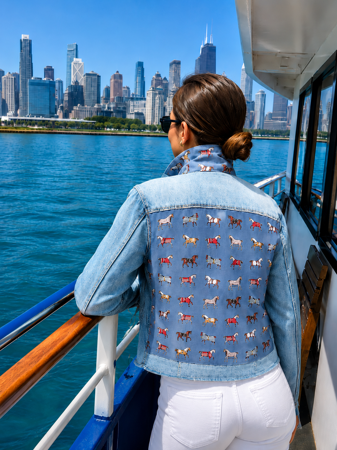 The Light Denim Jacket / Equine Elegance  / Slate Blue
