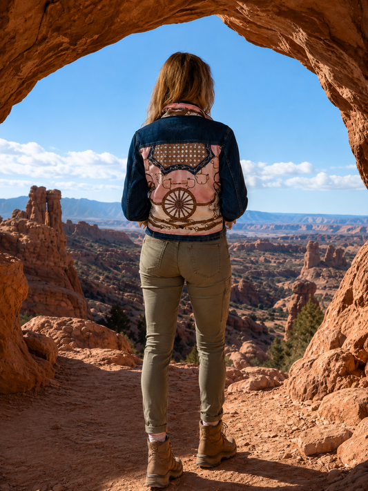 The Dark Denim Jacket / Blush Bit