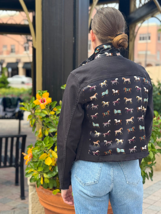 The Black Denim Jacket / Equine Elegance  / Jet Black
