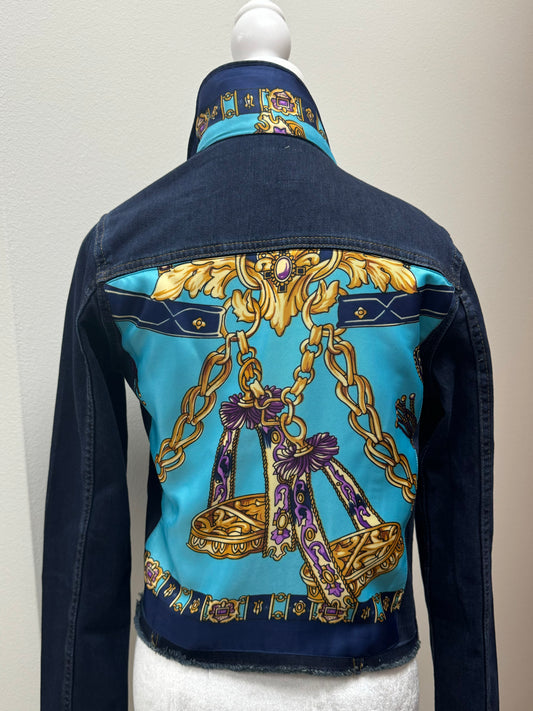 The Dark Denim Jacket / Limited Edition / Turquoise and Navy Stirrup