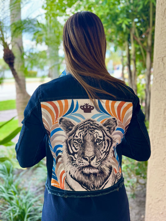 The Dark Denim Jacket /  White Tiger