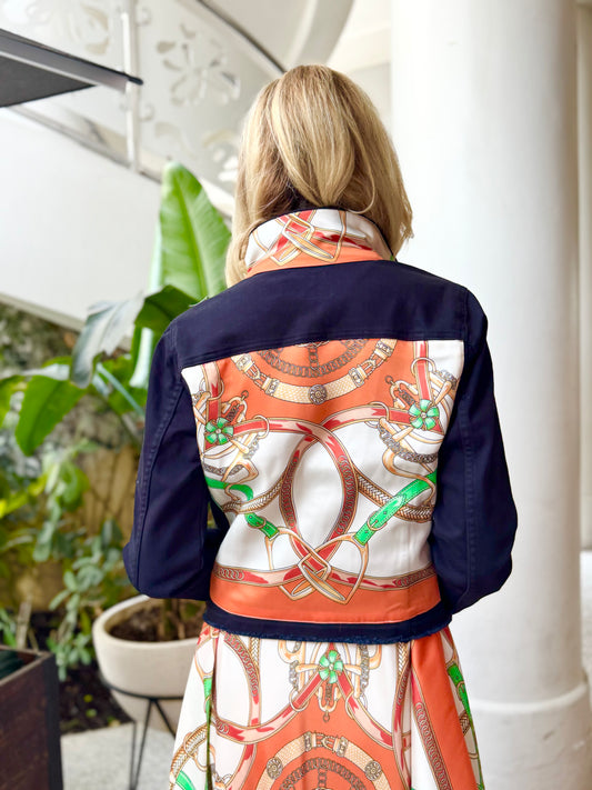 The Dark Denim Jacket / Orange Stirrup