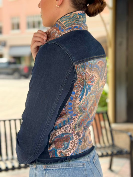 The Dark Denim Jacket / Bohemian Paisley