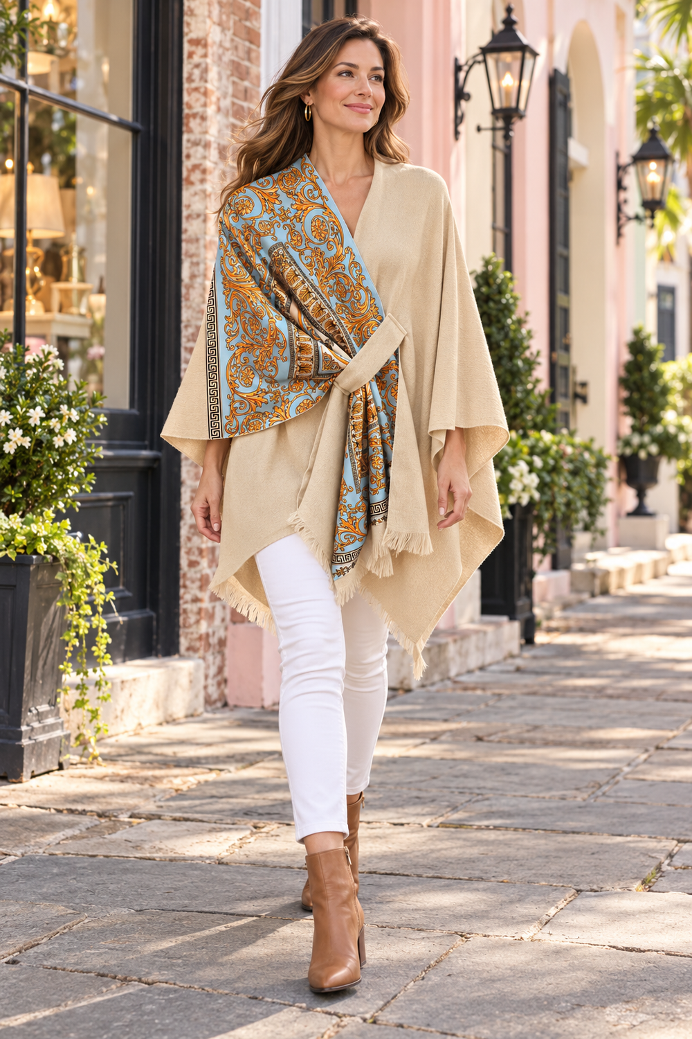 Pull Through Wrap / Light Blue / Golden Riviera
