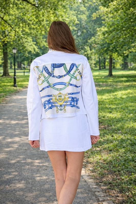 The White Denim Jacket / Regal Equestrian - Stacy Bradley Design