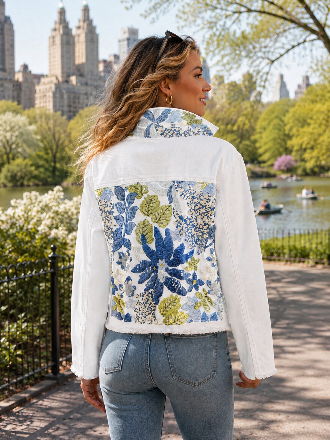 The White Denim Jacket / Denim Sequins