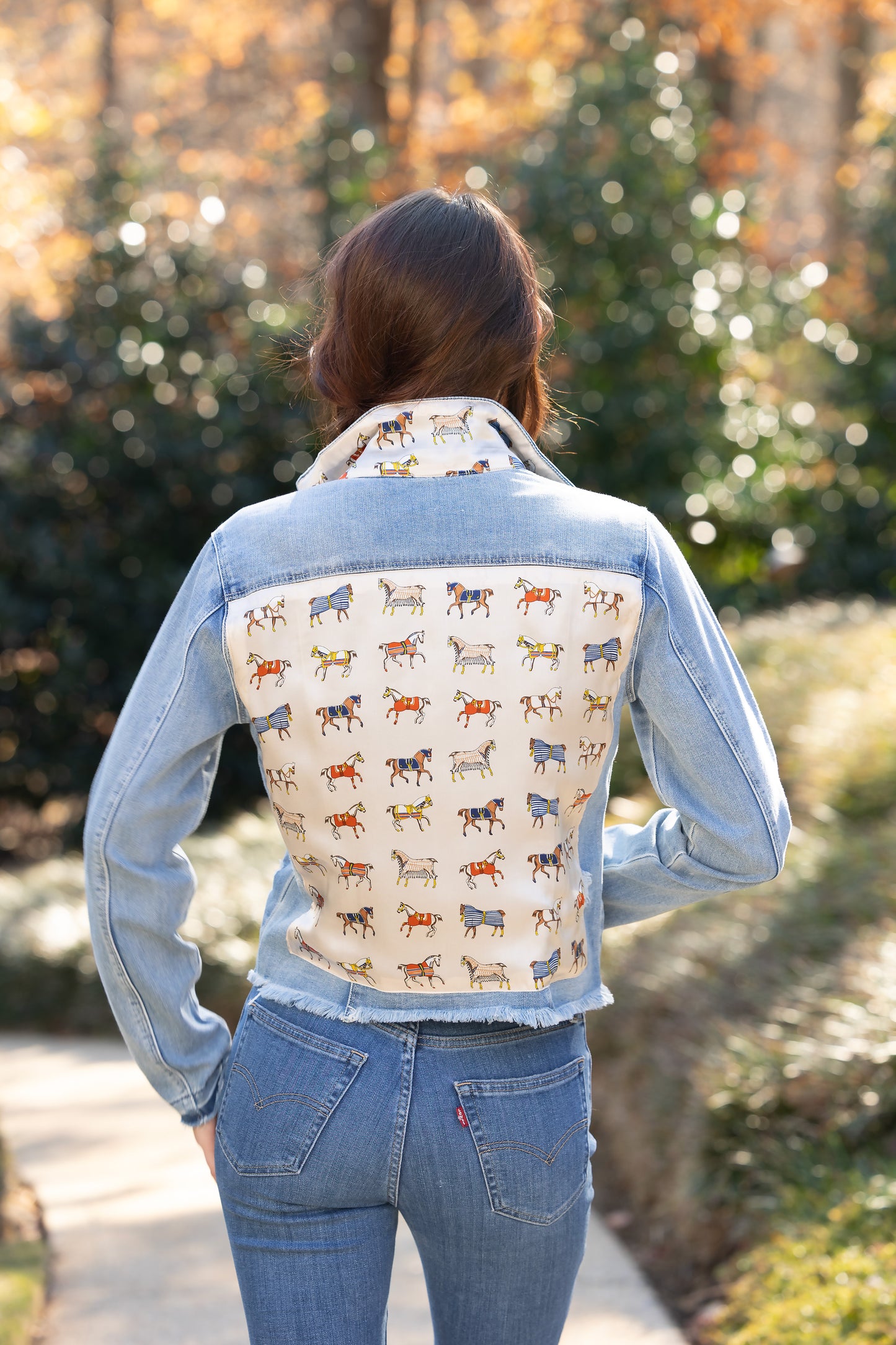 The Light Denim Jacket / Equine Elegance  / Pearl White