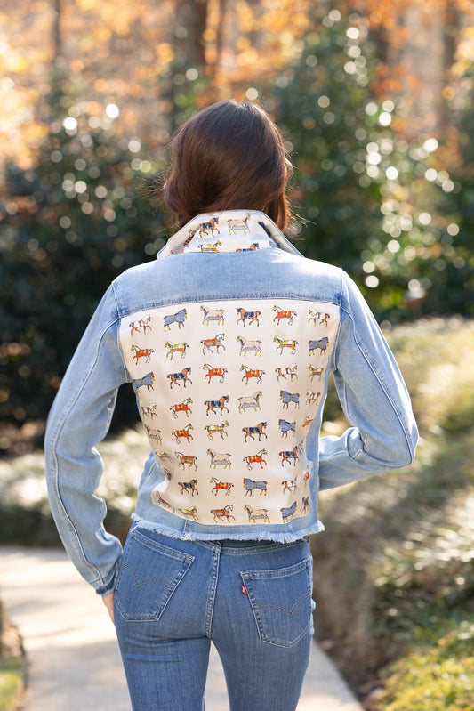 The Light Denim Jacket / Equine Elegance  / Pearl White
