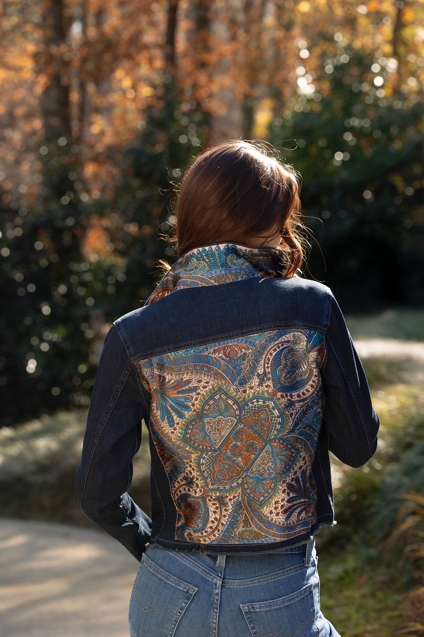 The Dark Denim Jacket / Bohemian Paisley