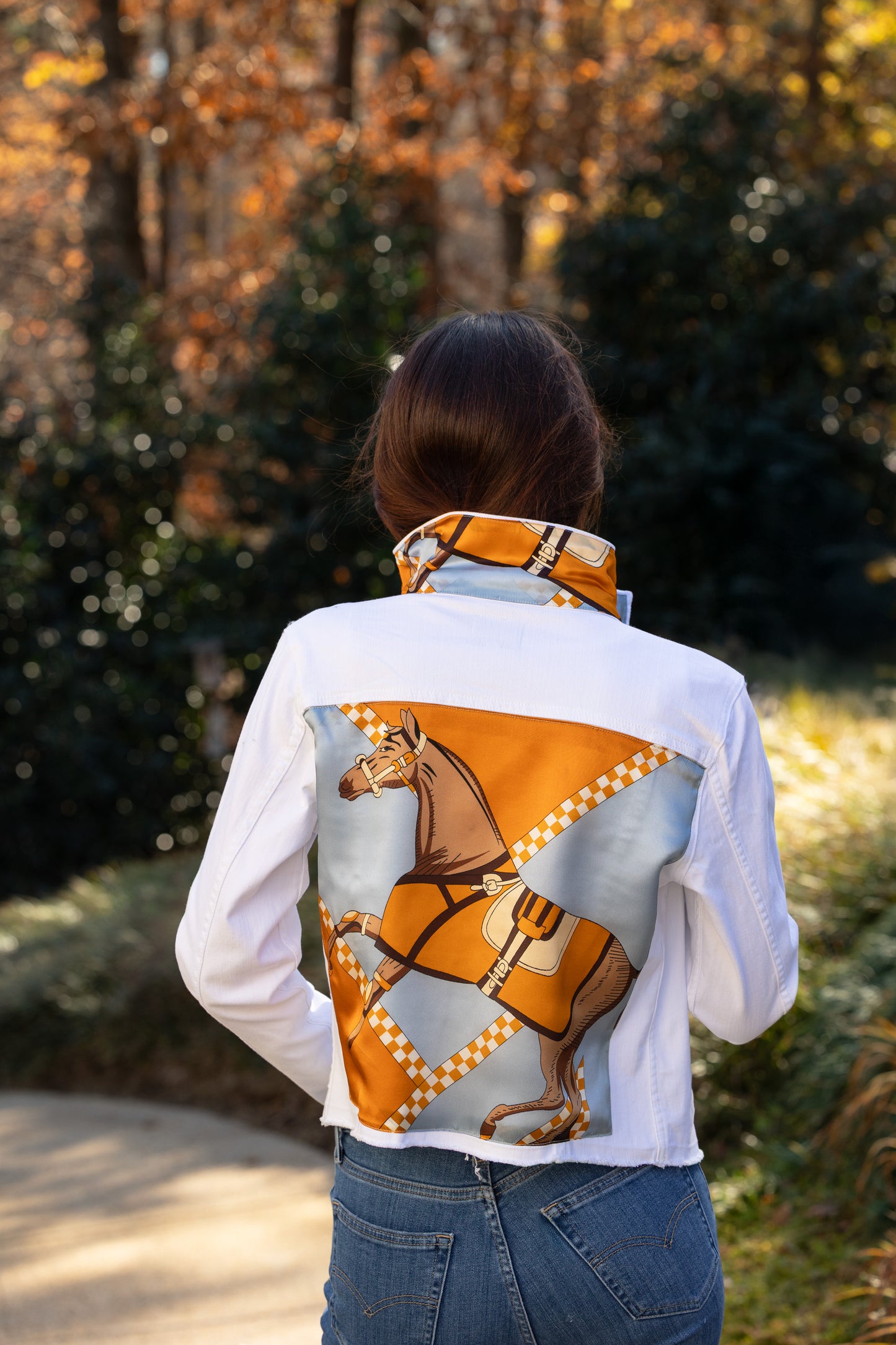 The White Denim Jacket / Silk & Saddle
