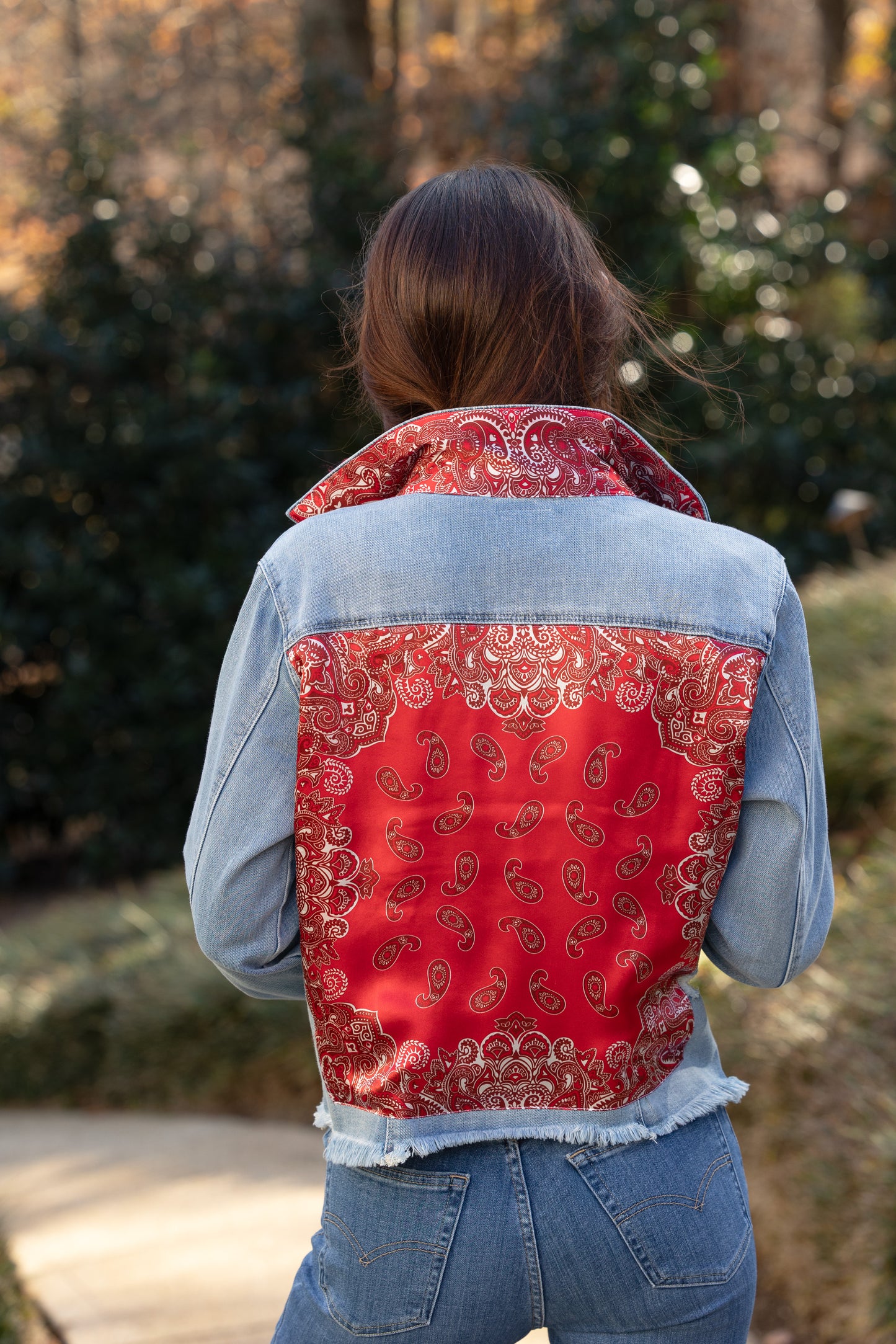The Light Denim Jacket / Western Paisley Red
