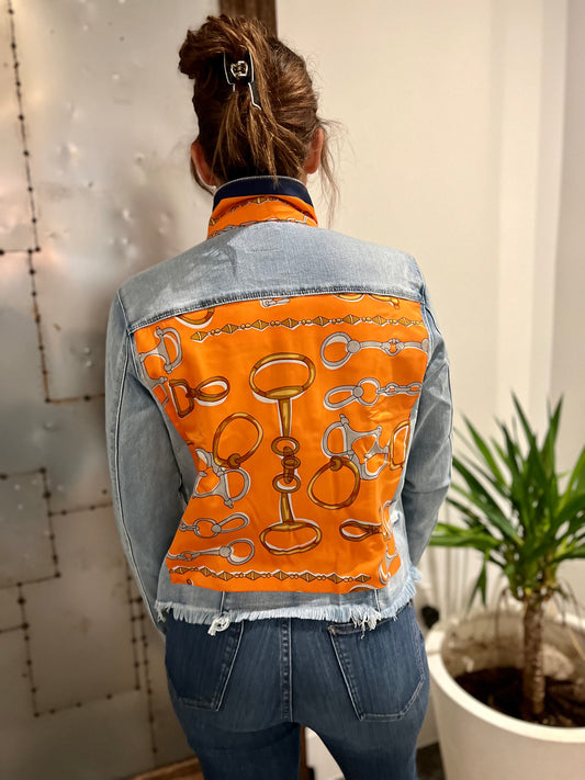 The Light Denim Jacket / Orange and Blue Bit