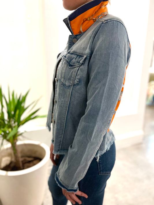 The Light Denim Jacket / Orange and Blue Bit