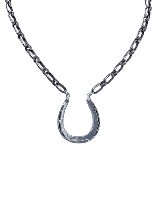 Vintage Reproduction Sterling Plated Horseshoe Necklace