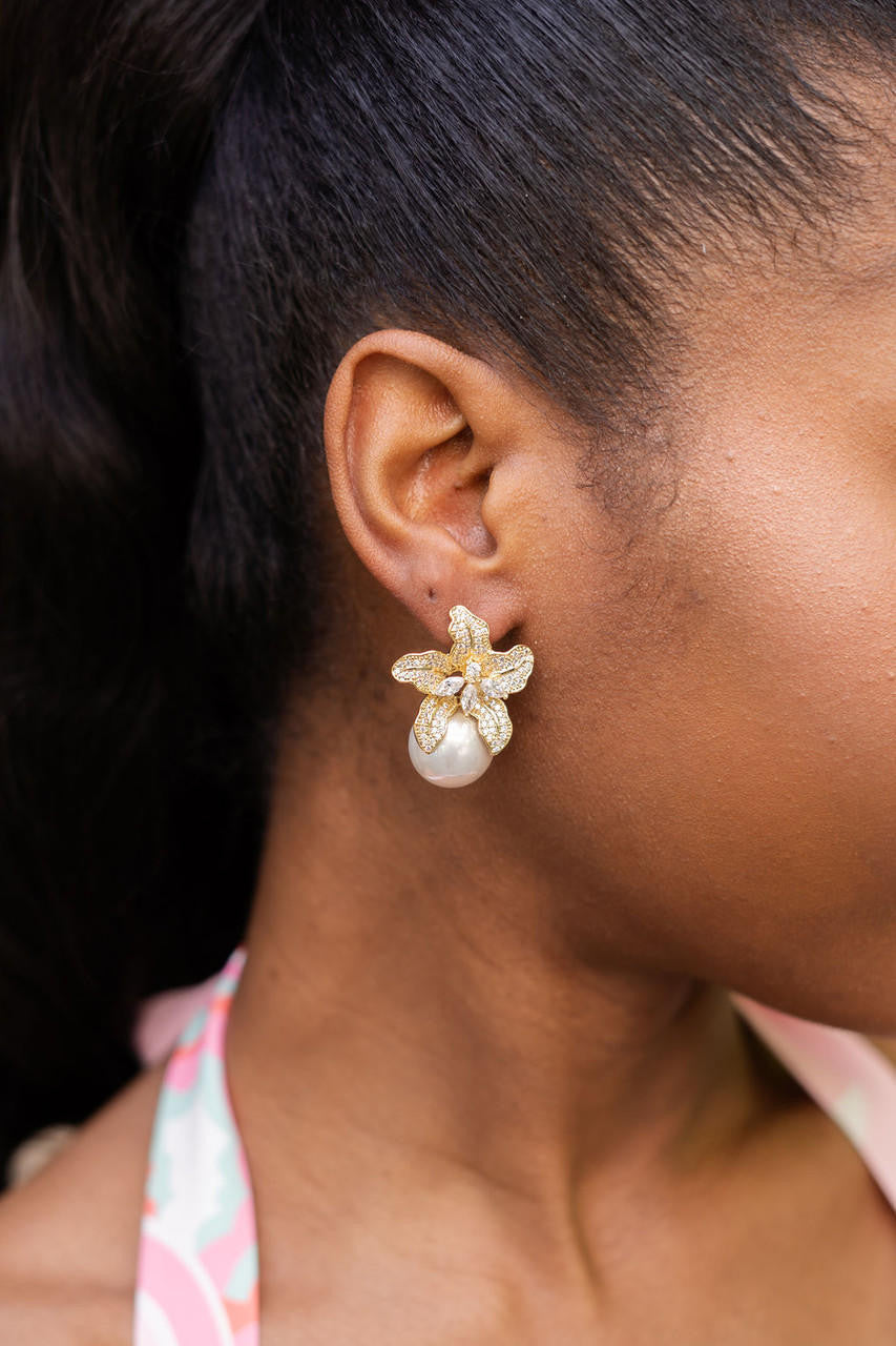 Beth - Rhinestone & Pearl Stud - Stacy Bradley Design