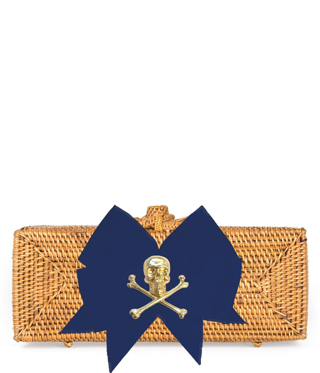 Colette - Navy Fluffy Bow -  Skull