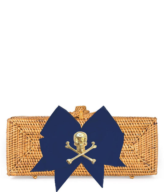 Colette - Navy Fluffy Bow -  Skull - Stacy Bradley Design