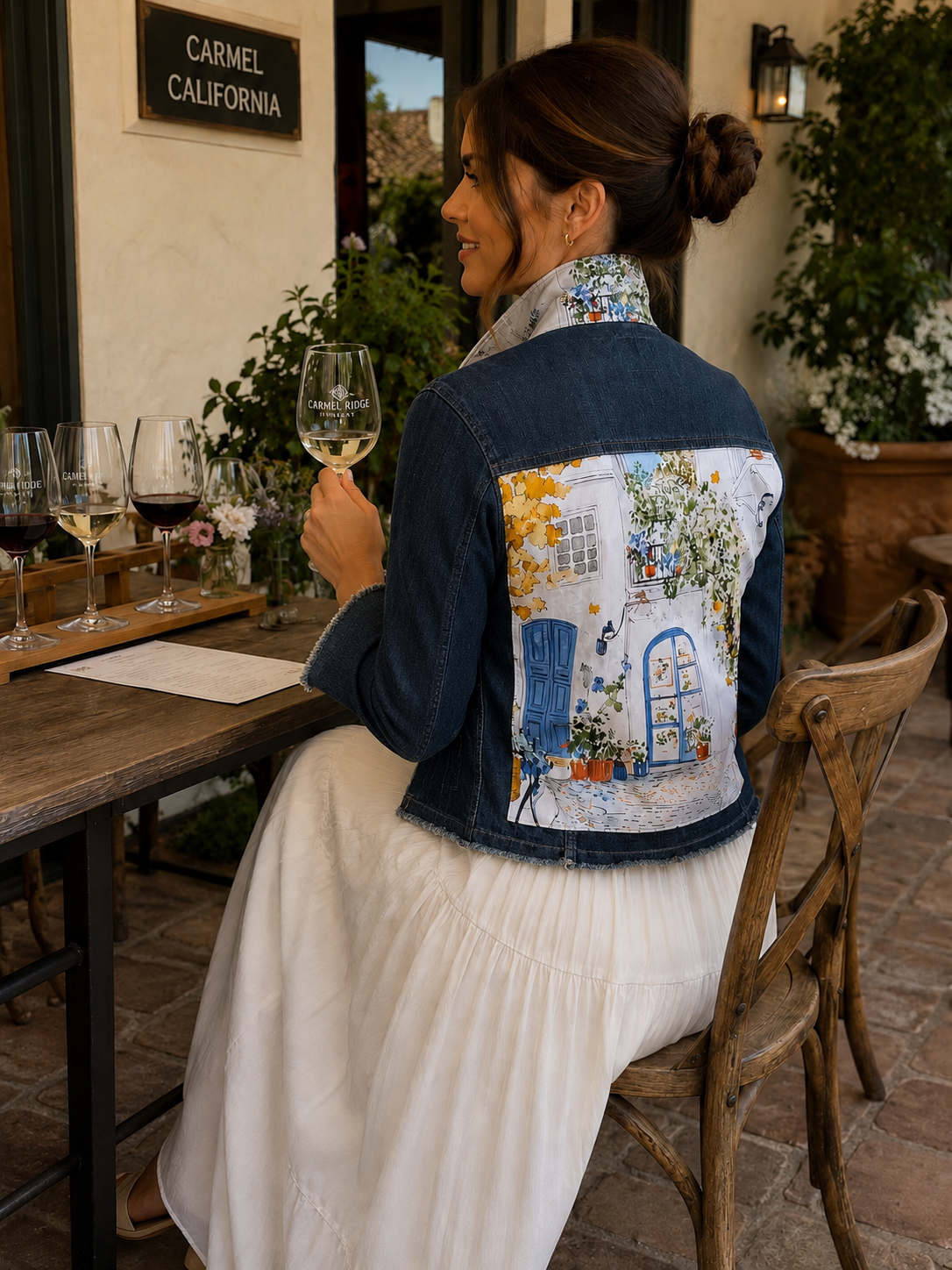 The Dark Denim Jacket / Mediterranean Terrace