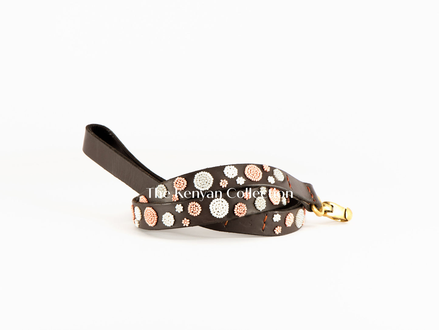 "Dots Pink" Beaded Dog Lead