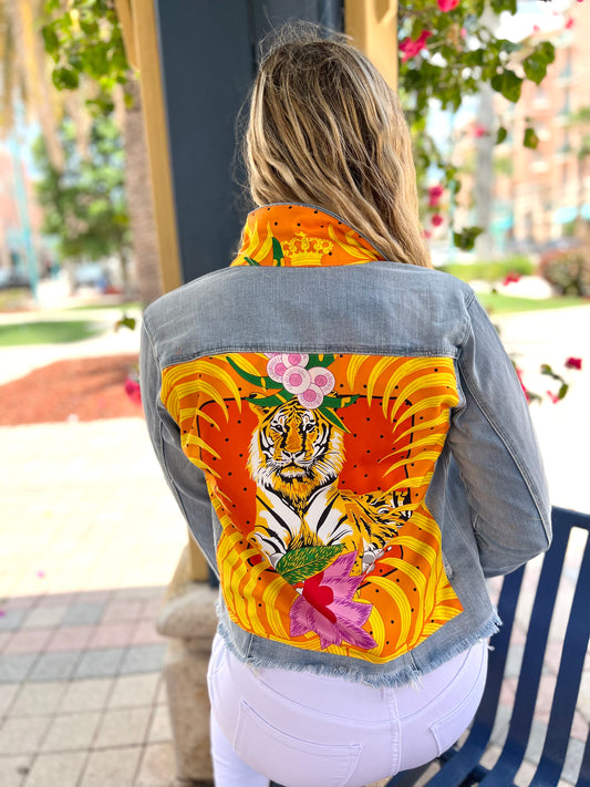 The Light  Denim Jacket /  Orange Tiger