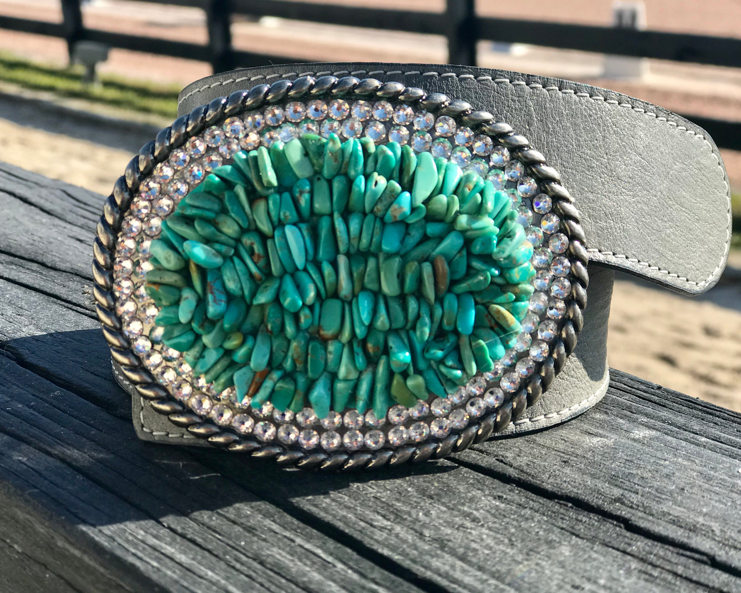 The Stoned Turquoise with Clear Swarovski Crystals