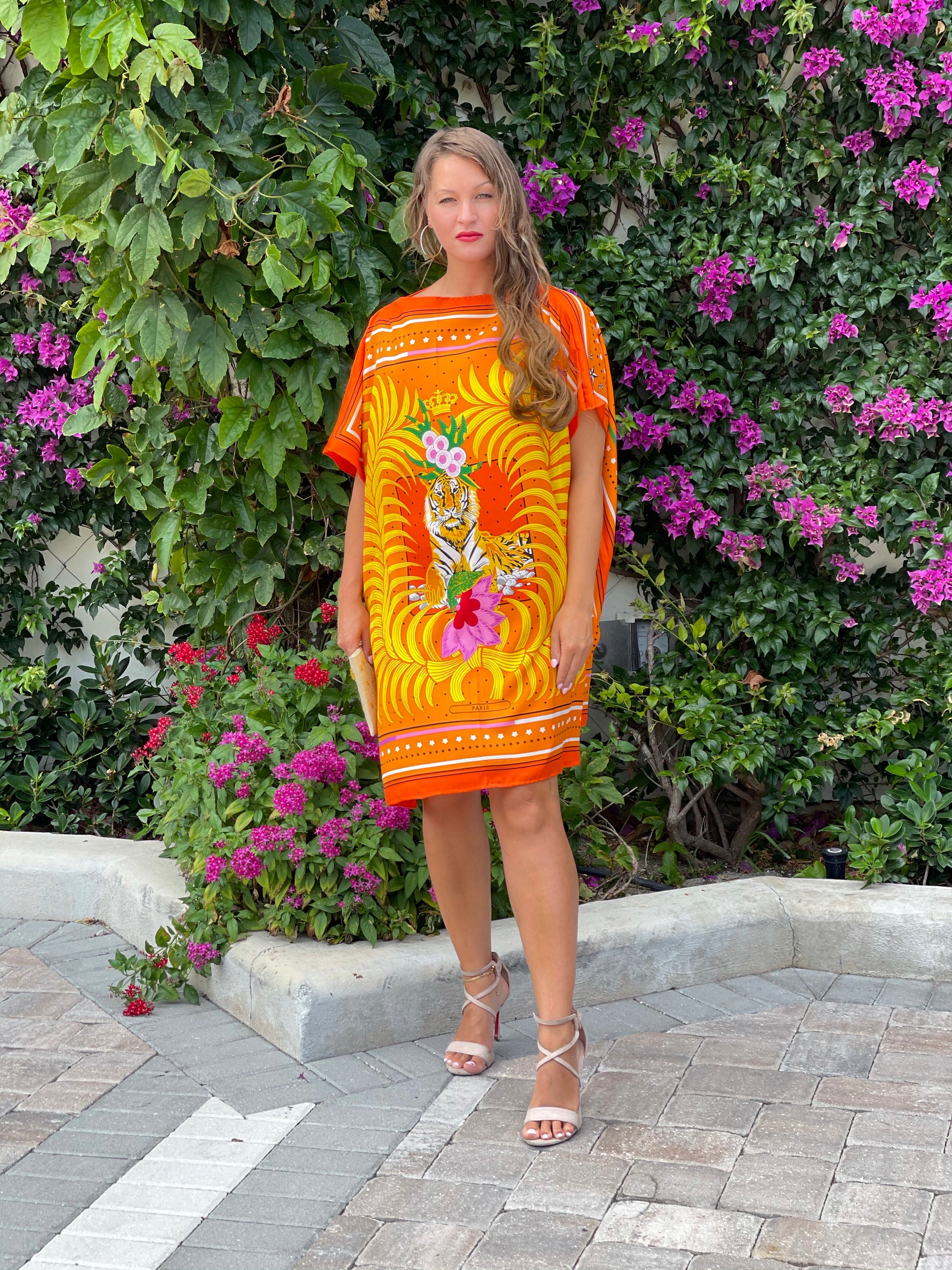 orange caftan dress Vacay Ready Caftan Midi Dress in Orange M / Orange