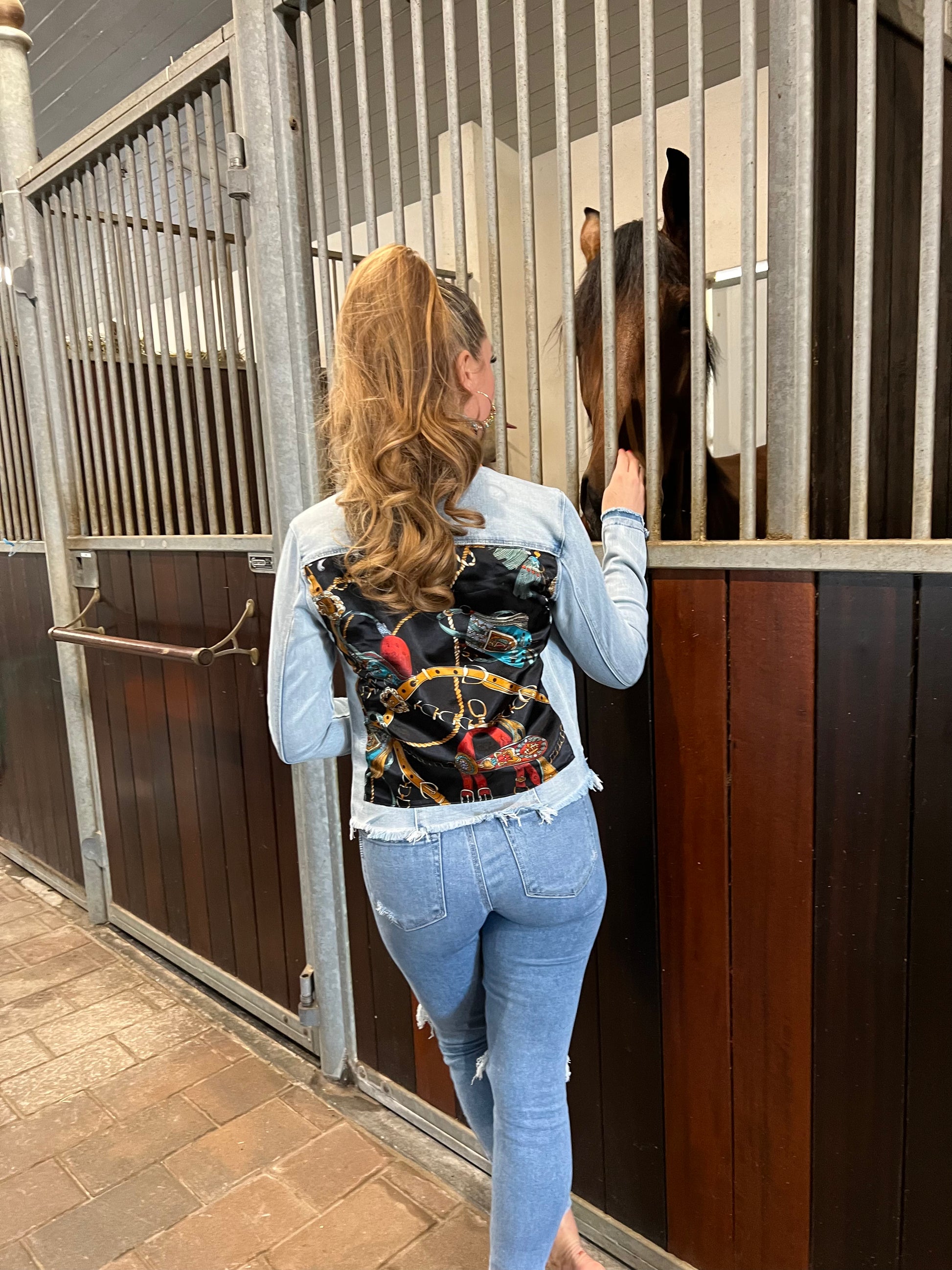 Light denim 2025 jacket black jeans