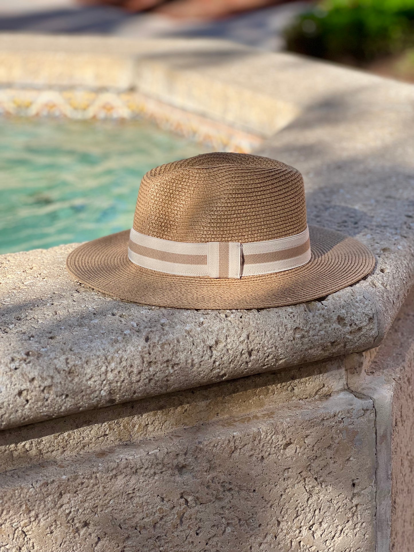 Fashion Hat / Natural Cream and Taupe
